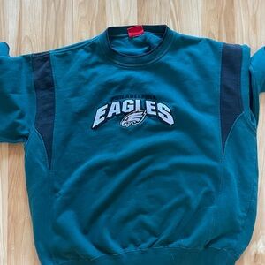 NFL Philadelphia Eagles Teal and Black Crewneck Sweater